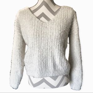 Hippie rose fuzzy sweater womens size large